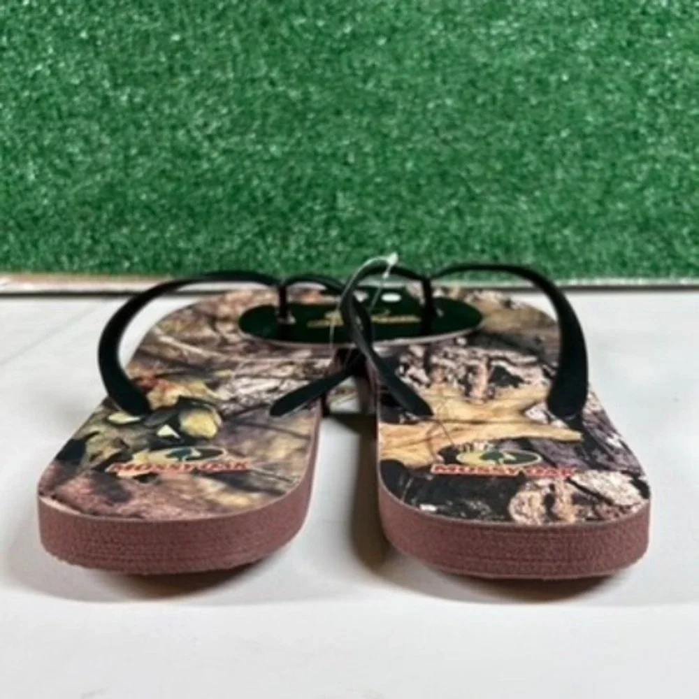 Mossy Oak Break‎ Up Country Flip Flops Mens Large Brown Camo Lightweight NWT